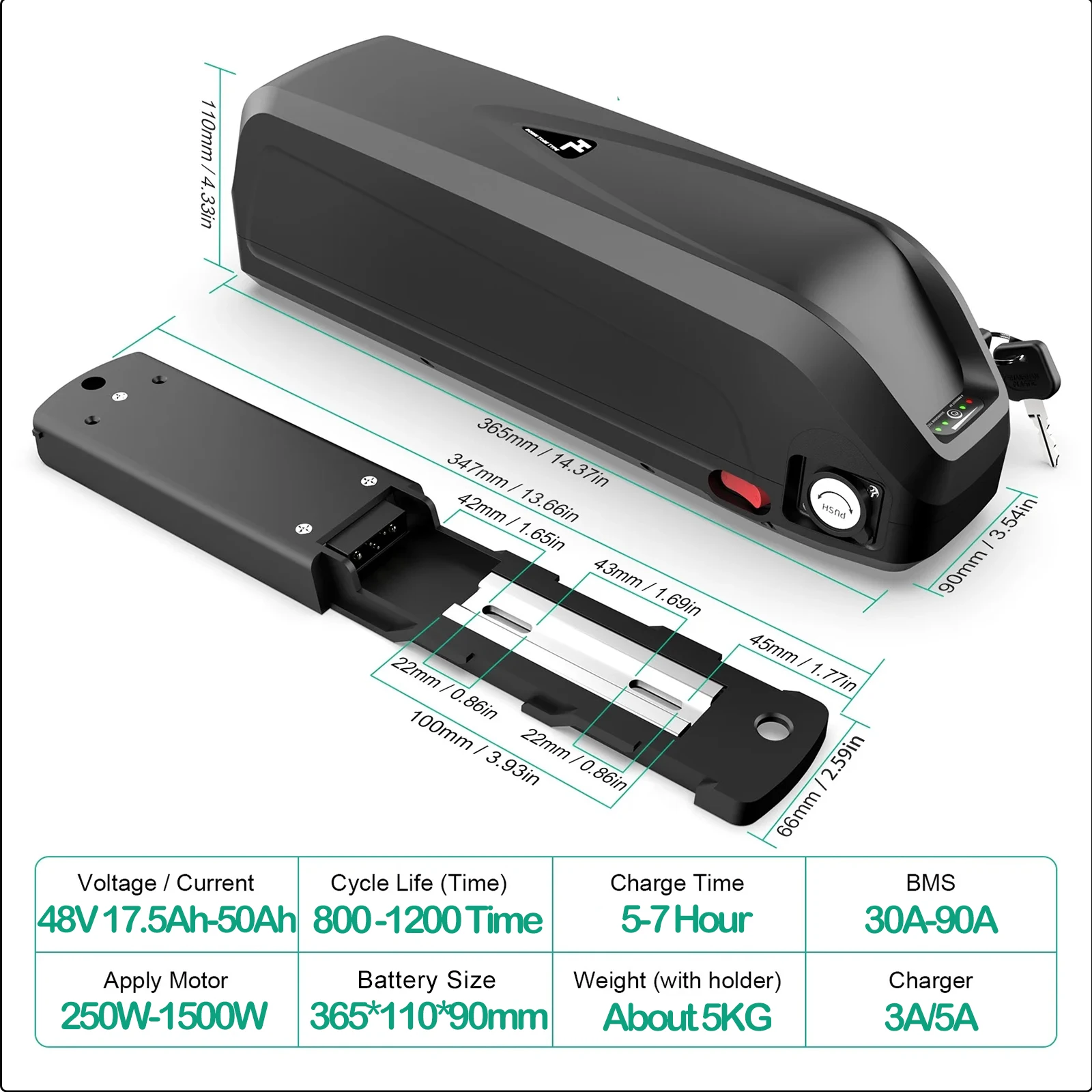 48V chamrider Electric Bicycle - đánh giá và giá Ebike Battery 48V 20Ah Hailong