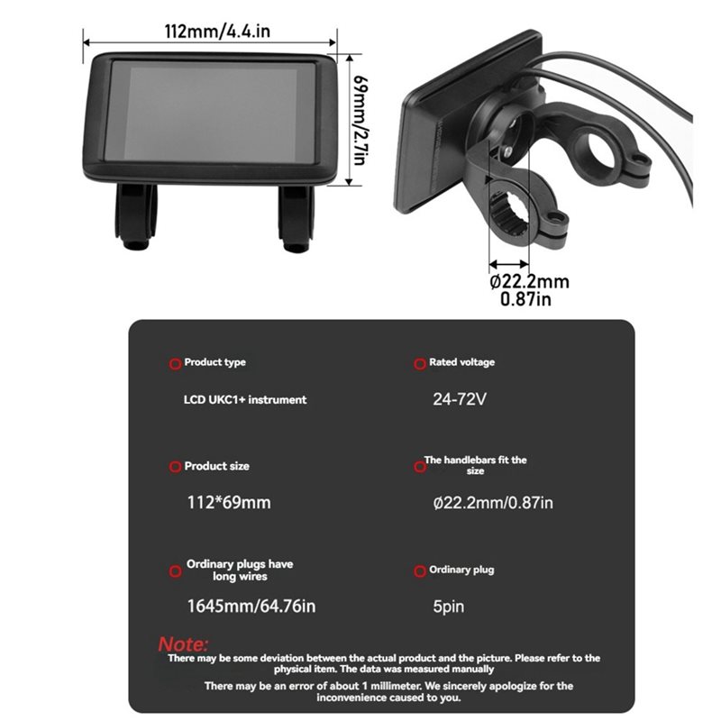 HOES-UKC1+ LCD Display Meter+  - đánh giá và giá Sine Wave Controller 48V 72V 80A