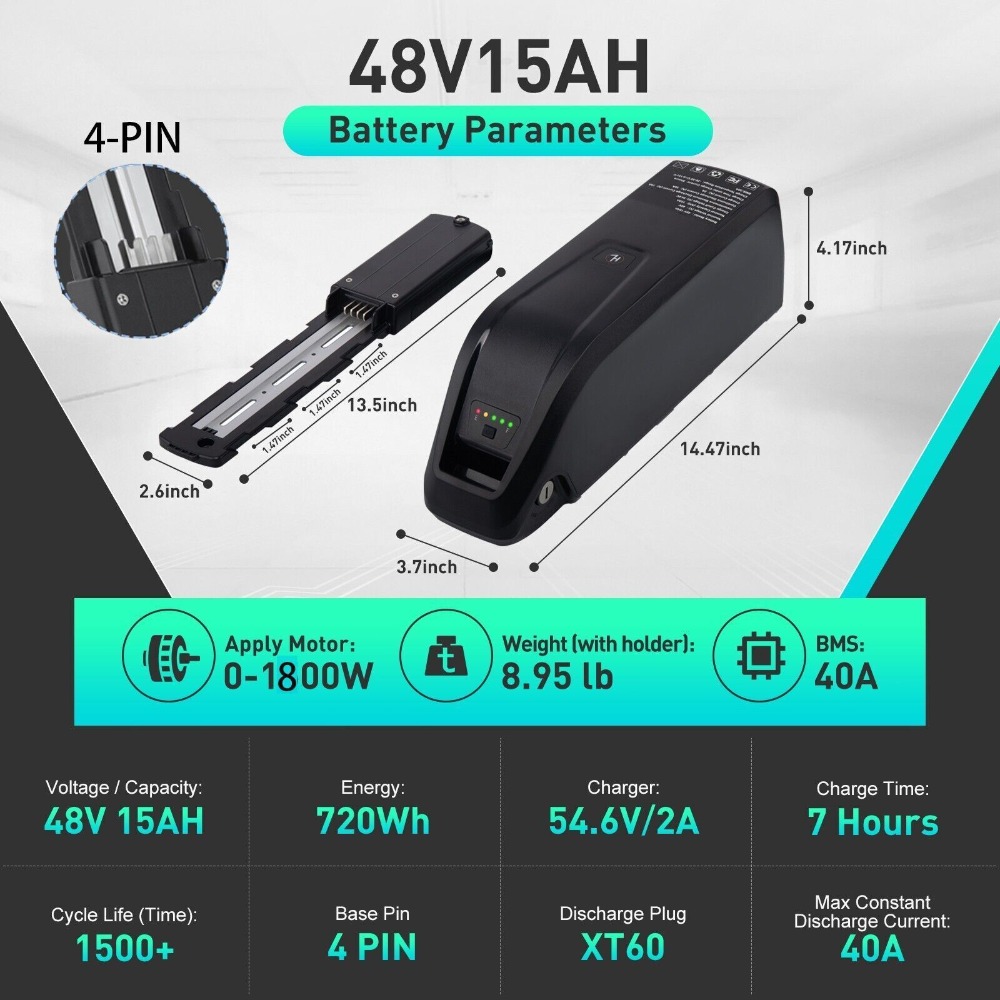 52V Hailong Battery 4-Pins / 5 - đánh giá và giá Ebike Battery 48V 20Ah Hailong