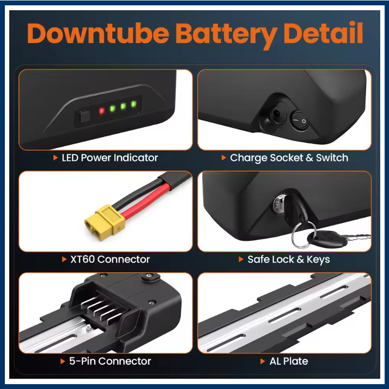 Electric bicycle Polly DownTub - đánh giá và giá Electric Bicycle Battery 72V 30Ah